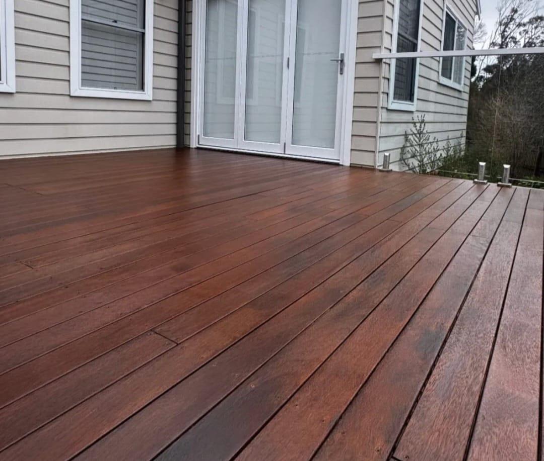 Timber deck after a fresh stain